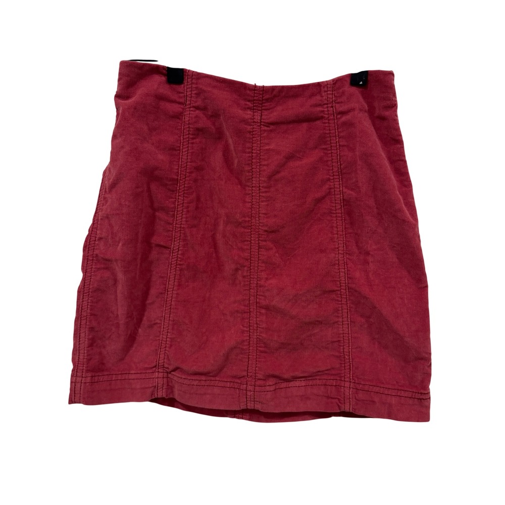 Free People Corduroy Mini Skirt Dark Rose Burgundy High Waisted‎ Size 2